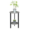 Pipers Pit 24 in. Graystone 2 Tier Plant Stand, Cement & Black PI2540536